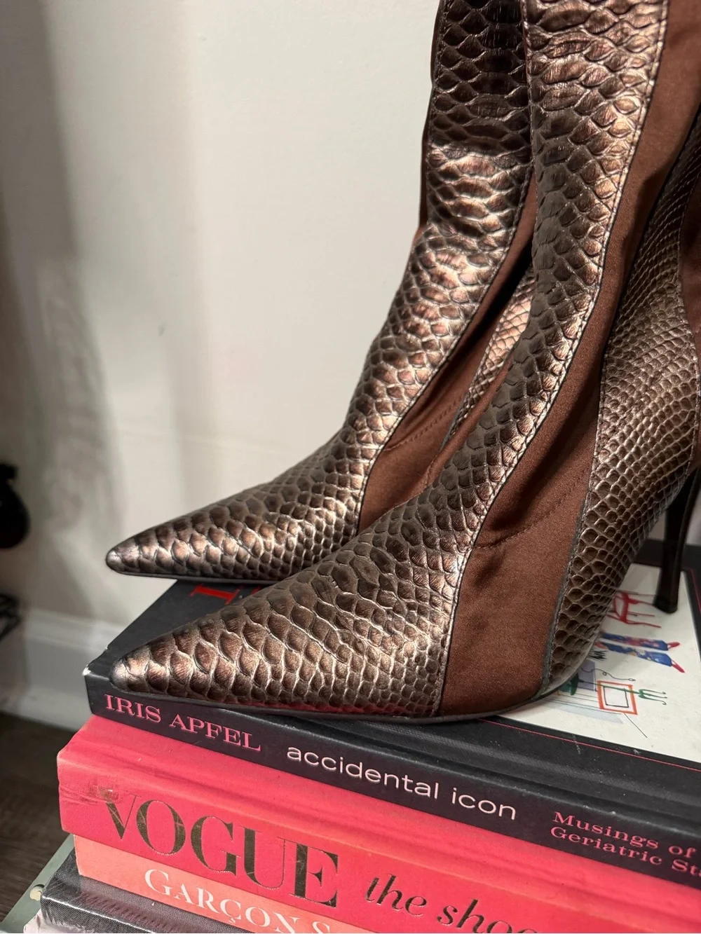 Women's Brown Pointed-Toe Stiletto Boots